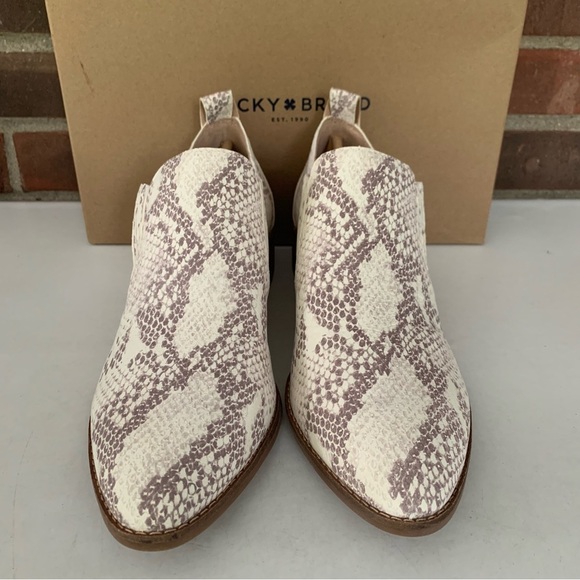 Lucky Brand Womens Lenci Leather Animal Print Slip On Ankle Boots US 10 M NEW - Picture 2 of 9
